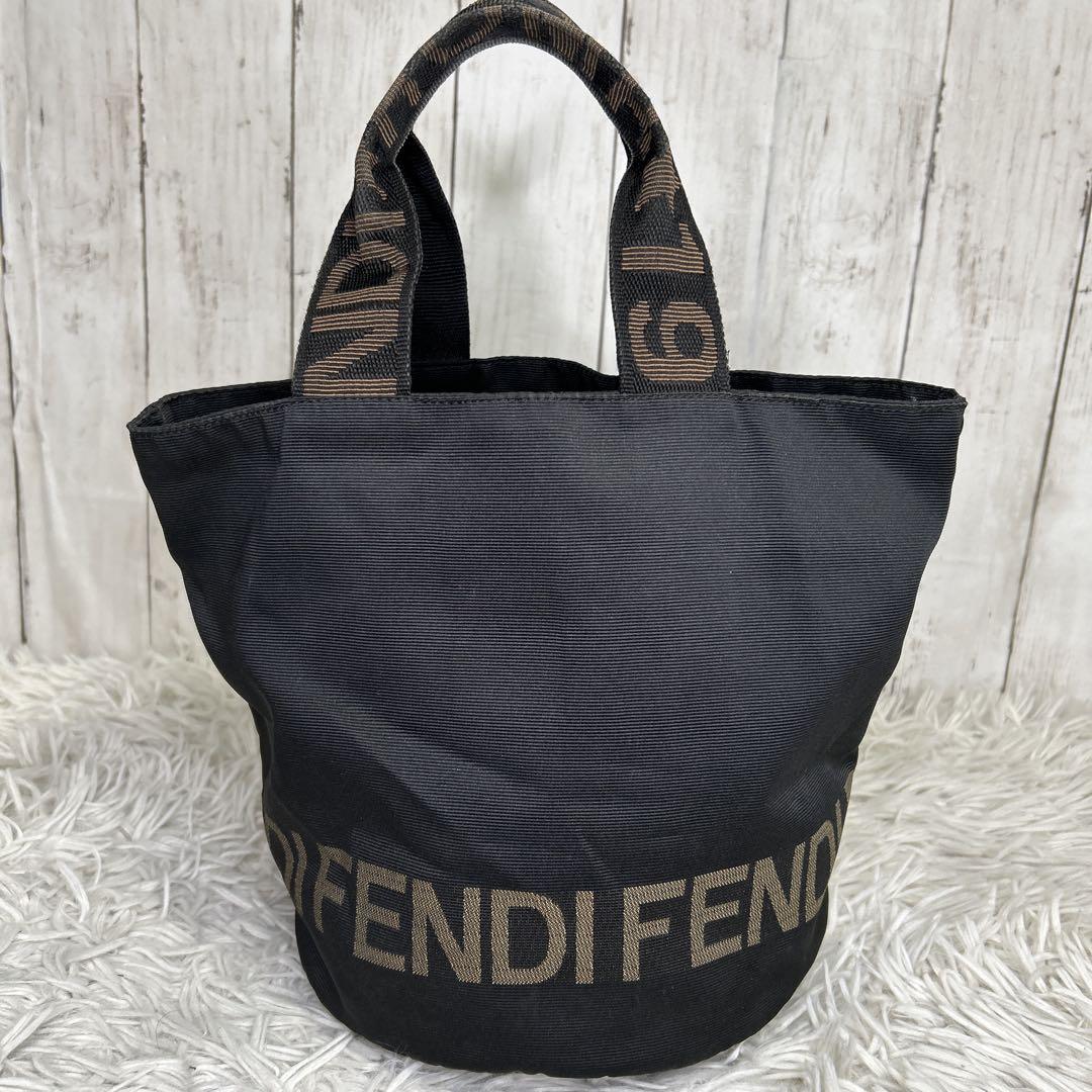 FENDI 2way ハンドバッグ ナイロン ロゴ ブラック トートバッグ
