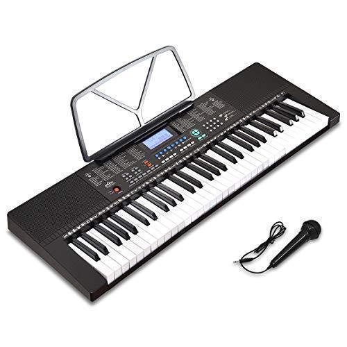 電子キーボード 350種類の楽器音色 リズム 61種類 マイク付 ピアノ