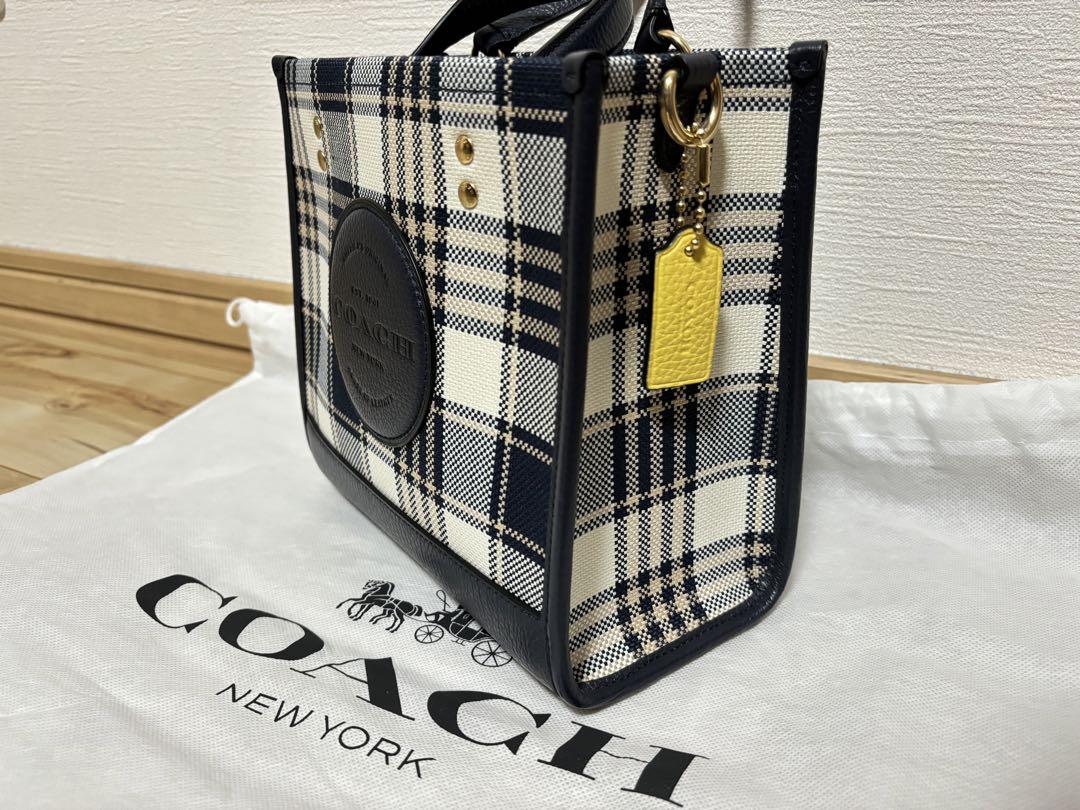ブランド通販サイトをすべて coach コーチ デンプシートート チェック ネイビー 2WAY バッグ