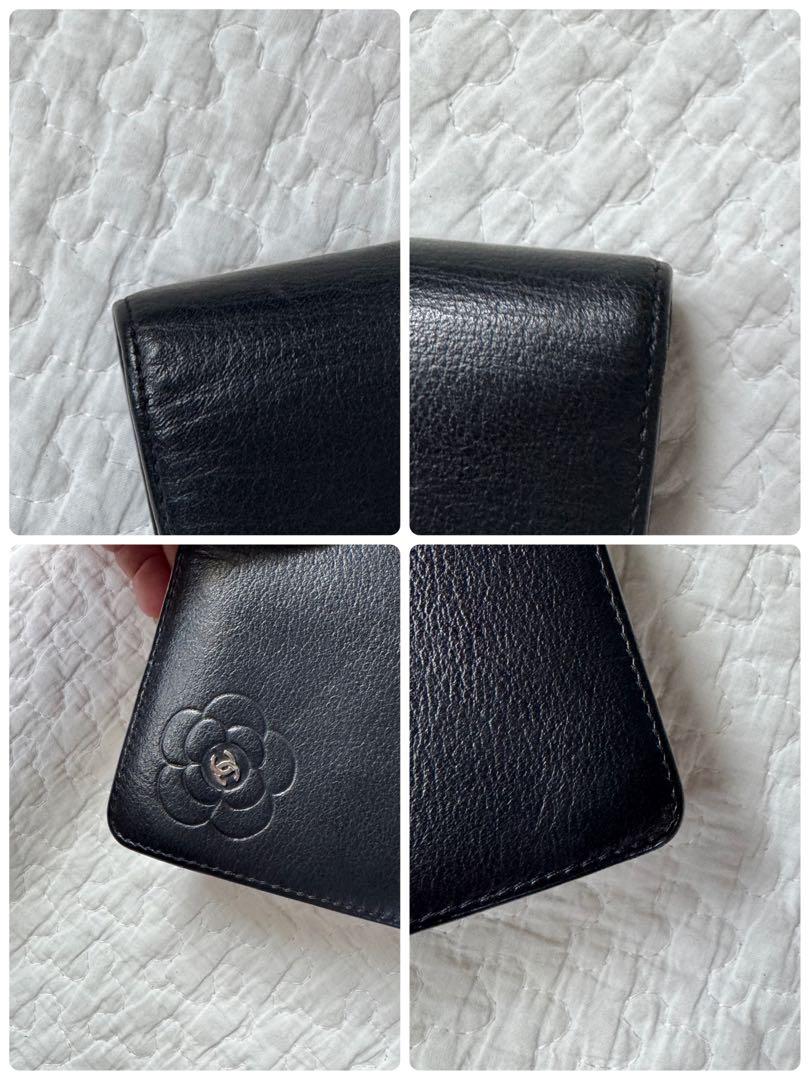 CHANEL カメリア 二つ折り長財布 ココマーク 長財布 レザー ブラック