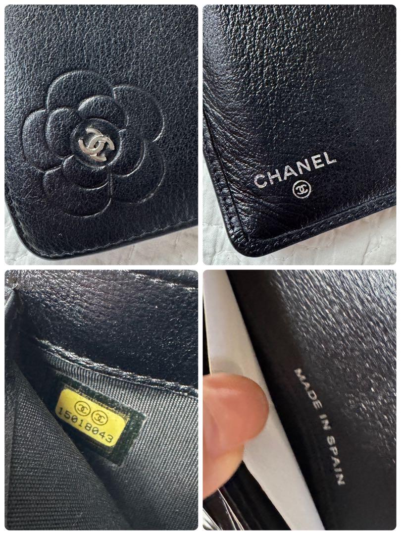 CHANEL カメリア 二つ折り長財布 ココマーク 長財布 レザー ブラック