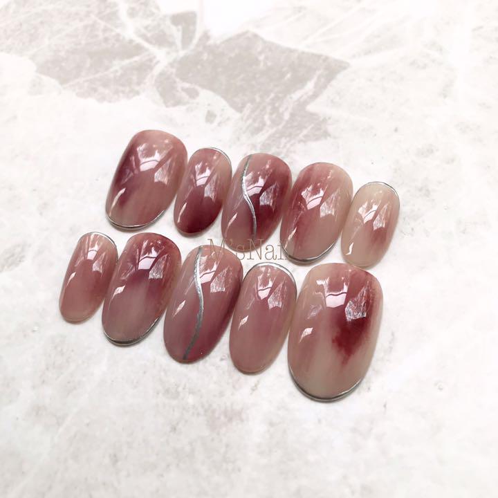 ネイルチップ ピンク ニュアンス ちゅるん うるうる