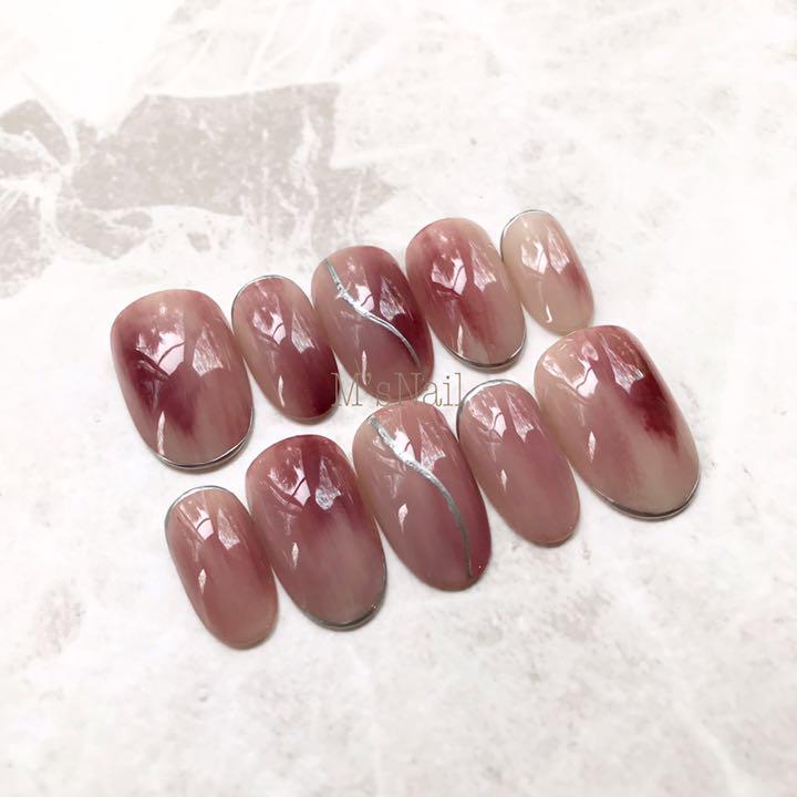 ネイルチップ ピンク ニュアンス ちゅるん うるうる