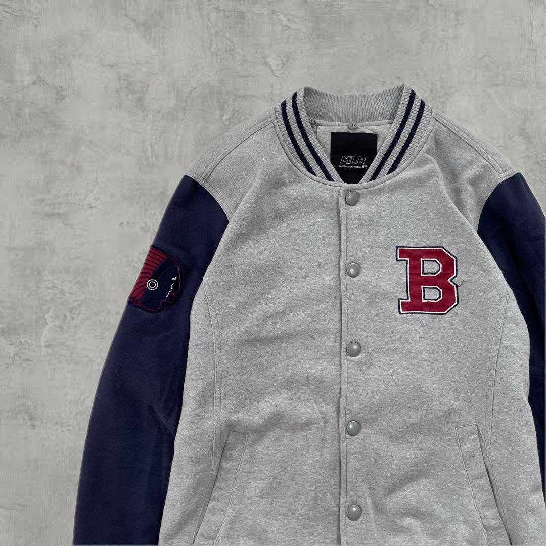 【即発送】MLB ボストン レッドソックス スタジャン 厚手 グレー XL 刺繍