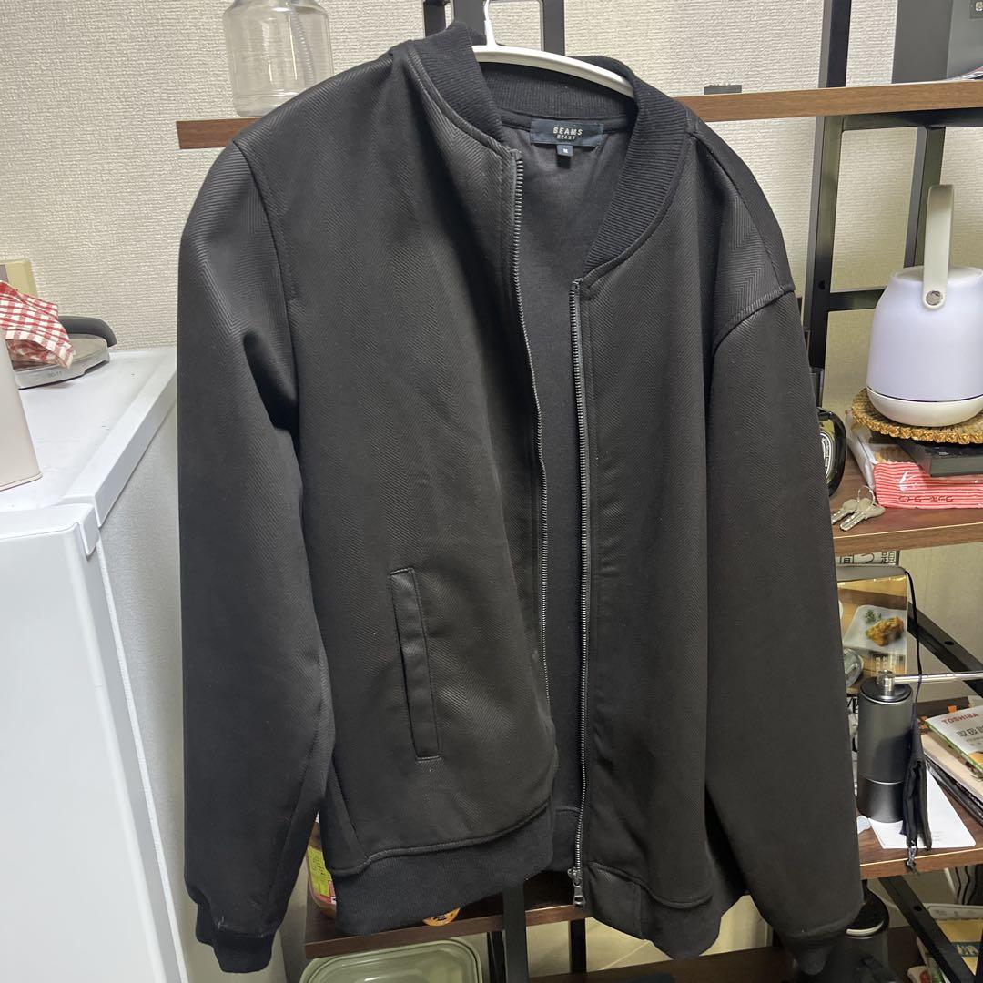 BEAMS ブラック ジップアップジャケット