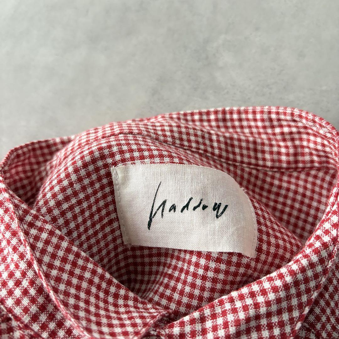 極美品　Haddow　麻100%　チェック　Aライン　ロングシャツワンピース