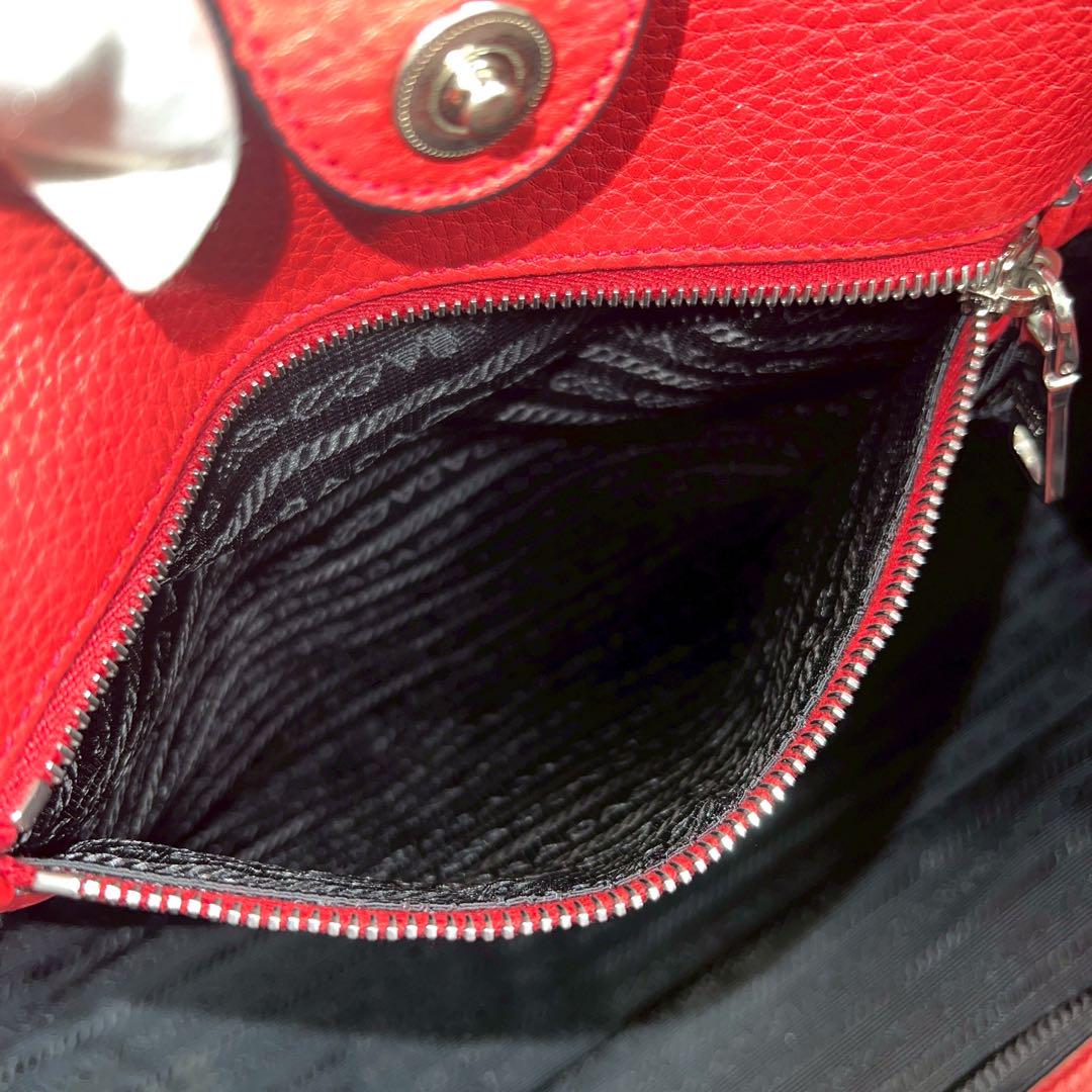 PRADA プラダ トートバッグ ショルダーバッグ 2WAY レッド