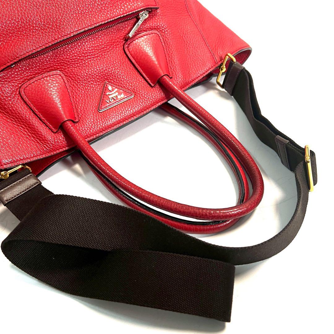 PRADA プラダ トートバッグ ショルダーバッグ 2WAY レッド