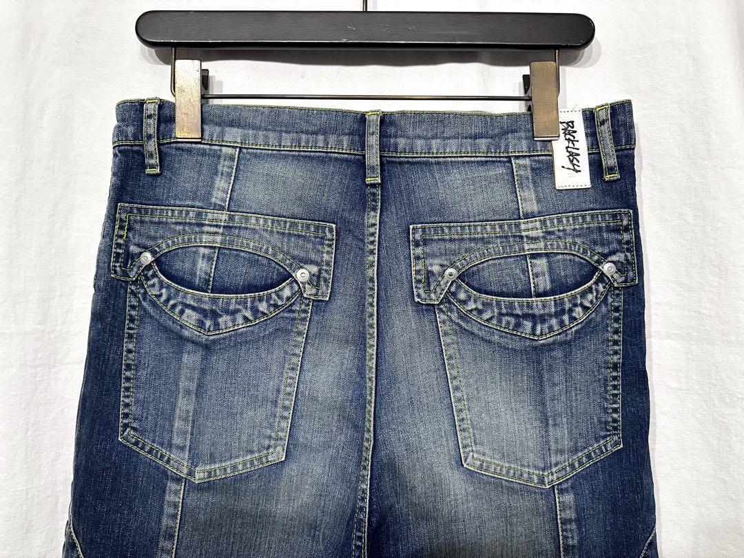 BACKLASH立体3Dデニムパンツ/バックラッシュストレッチサルエル