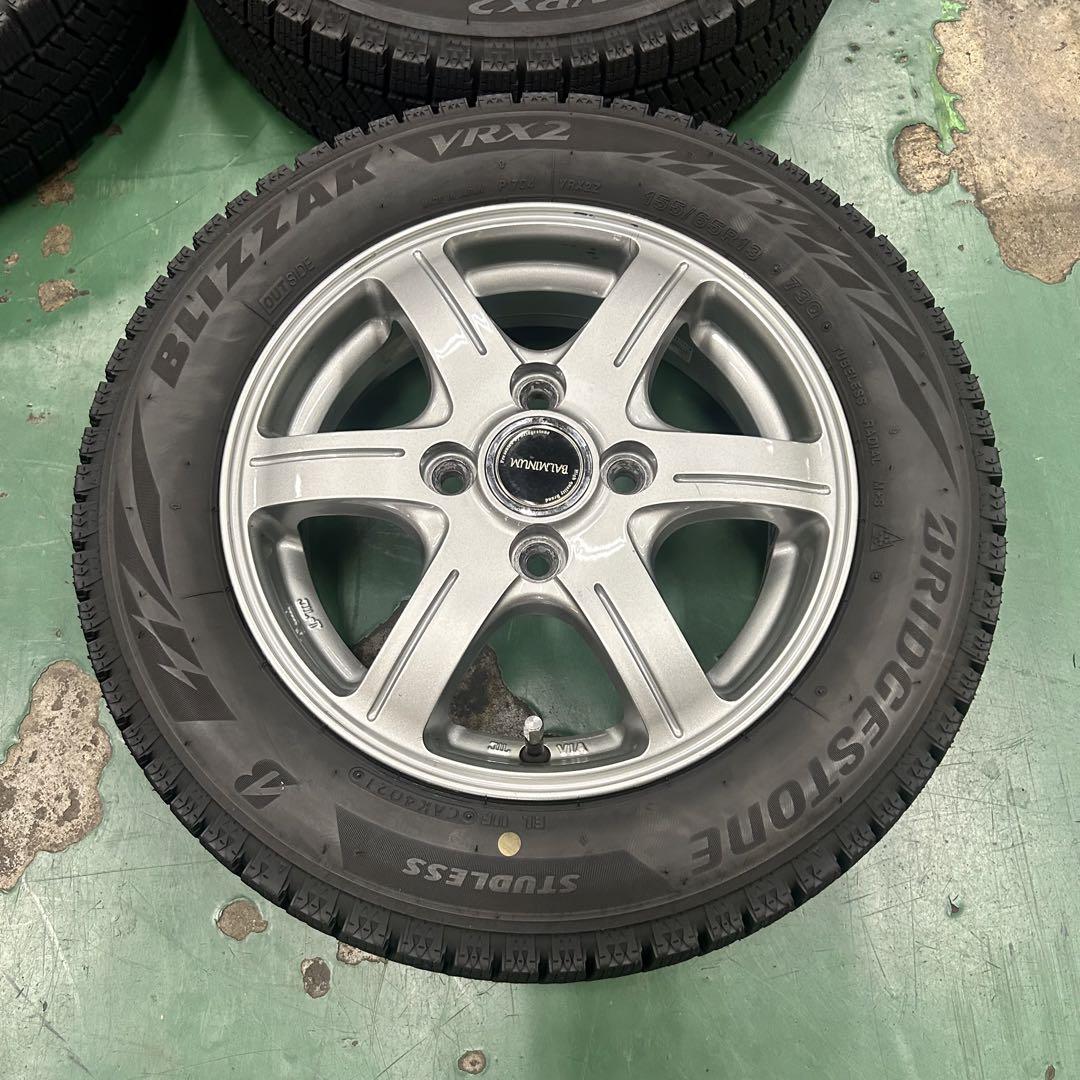 中古スタッドレス&アルミ155/65R13ブリザック　軽自動車用