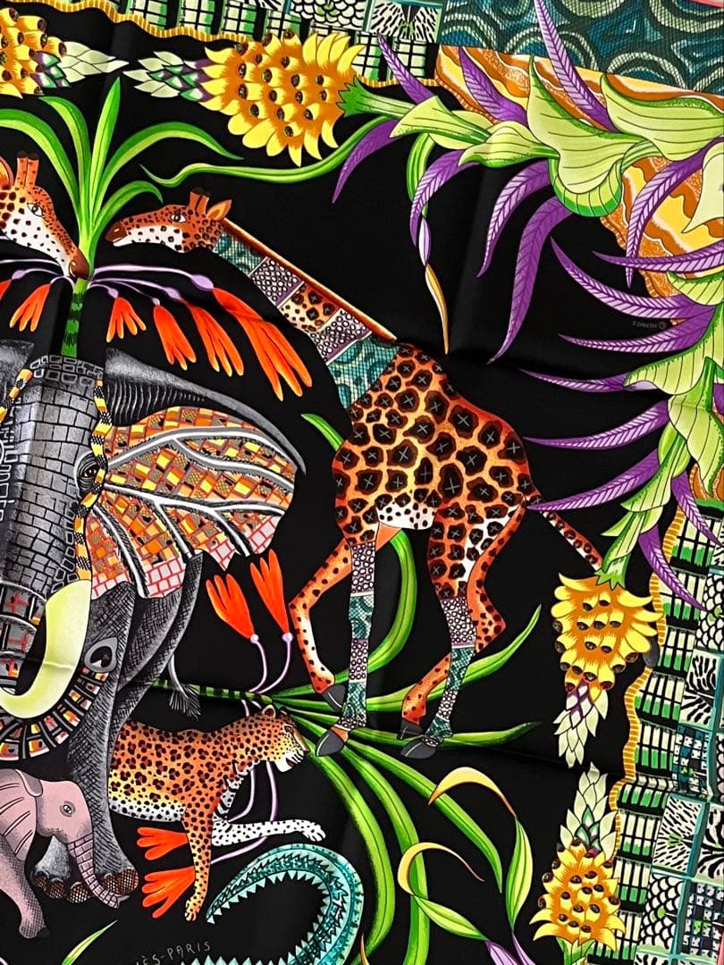 HERMESエルメス カレ90 La marche du Zambèzeスカーフ HERMES エルメス