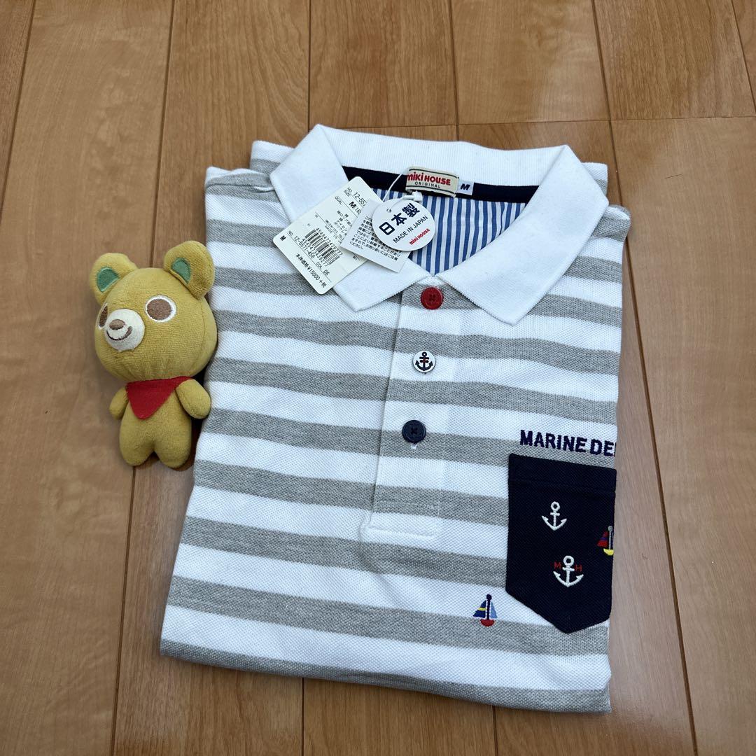 ★ミキハウス★半袖ポロシャツ★M（165-175）★ボーダー★新品★日本製★男女