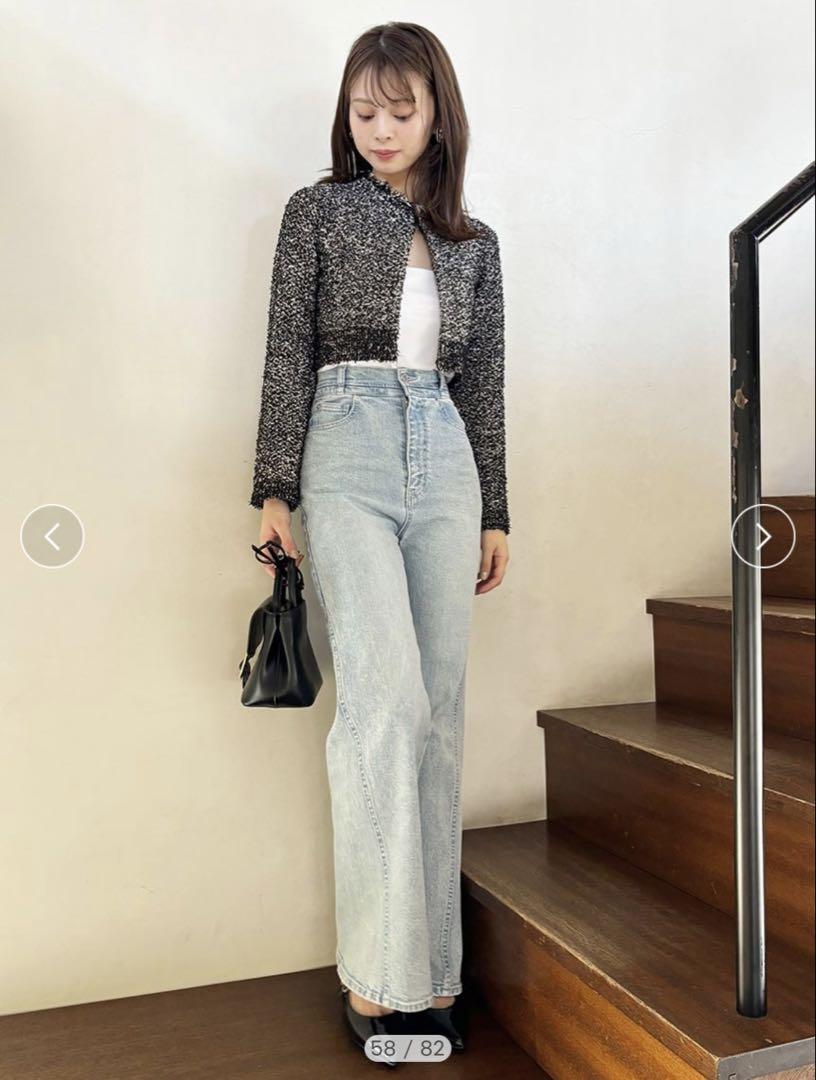 SNIDEL Sustainableストレッチフレアデニムパンツ
