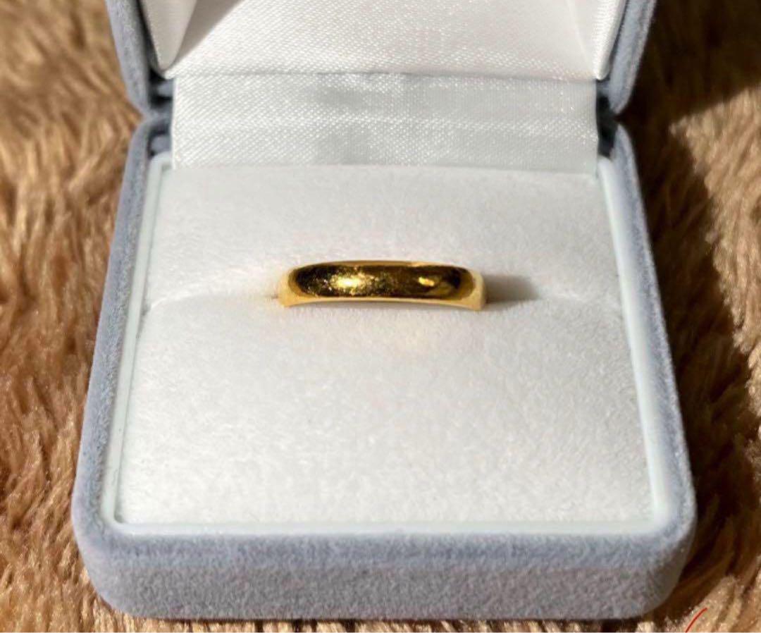 K24 純金 24金 甲丸リング 結婚指輪 シンプル 男女兼用