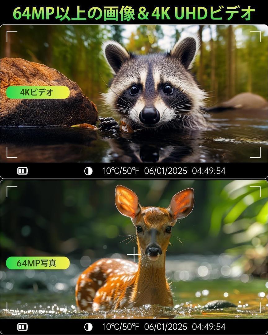 トレイルカメラ ソーラー式 野生動物監視カメラ 【ソーラー式＆配線不要】