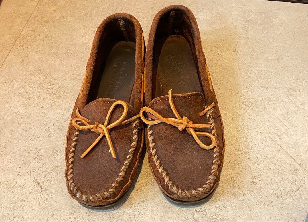 素晴らしい MINNETONKA・DOUBLE BOTTOM /BROWN HARDSOLE モカシン