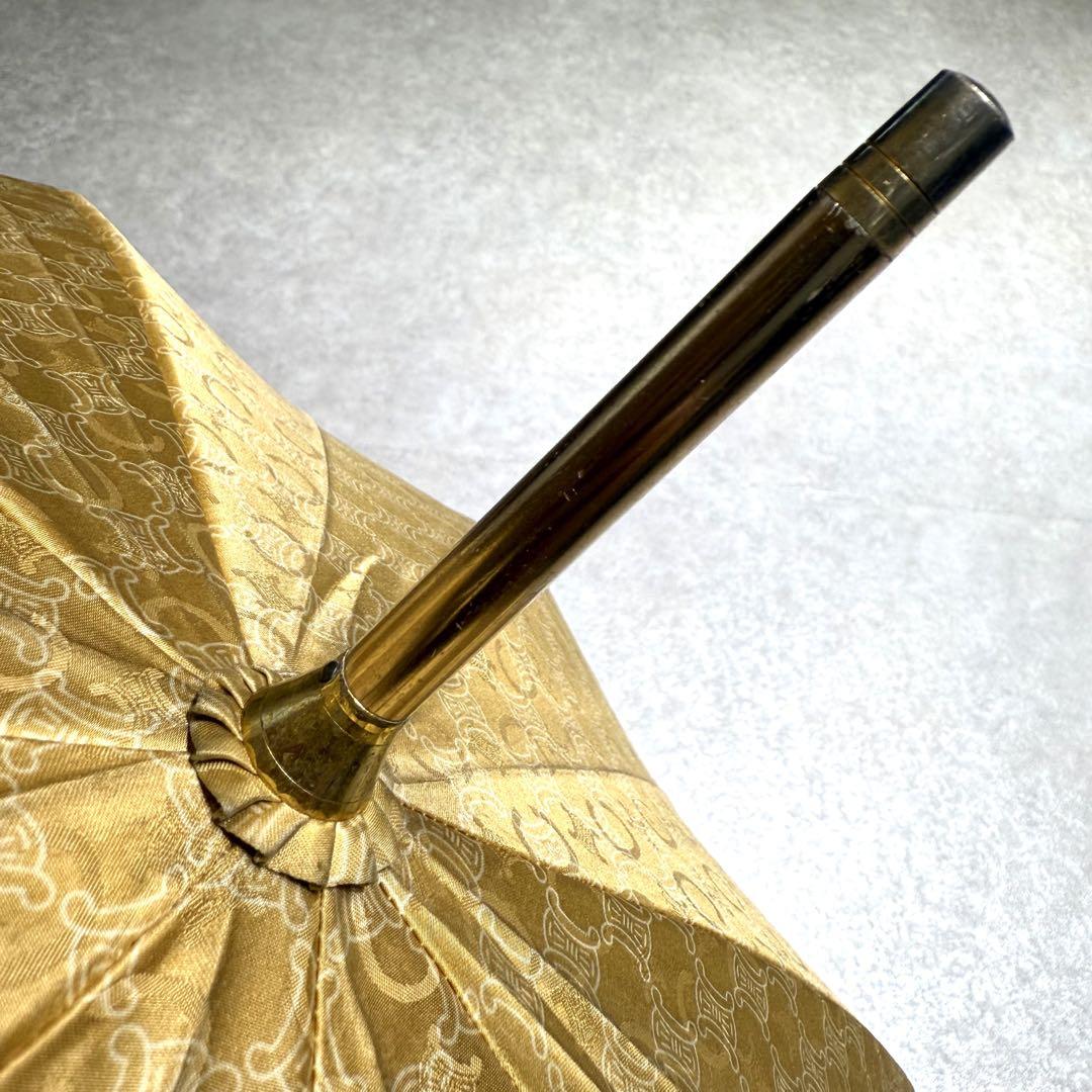 【未使用保管品】5F338/セリーヌ/長傘/トリオンフ柄/Cロゴ/ゴールド金具 未使用保管品】5F338/セリーヌ/長傘/トリオンフ柄/Cロゴ