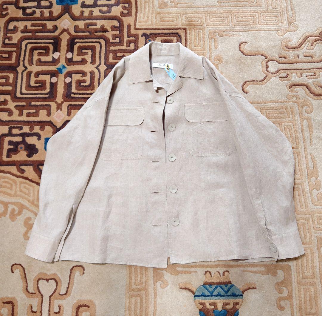 神崎恵!*春夏★Max Mara★リネンシャツ ランウェイ ベージュ 長袖38