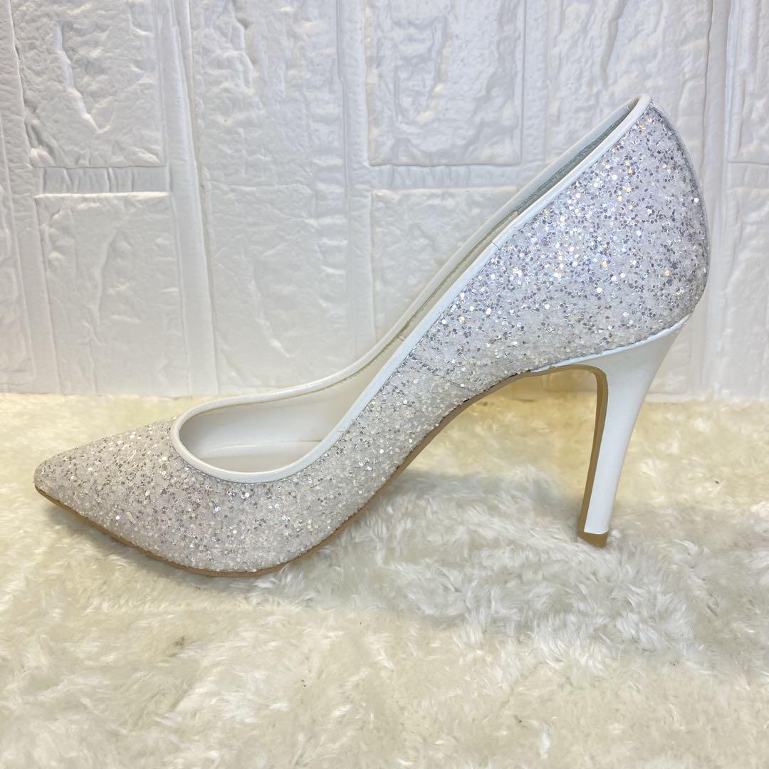 DIANA グリッター パンプス 22.5cm 9cmヒール 結婚式 パーティー