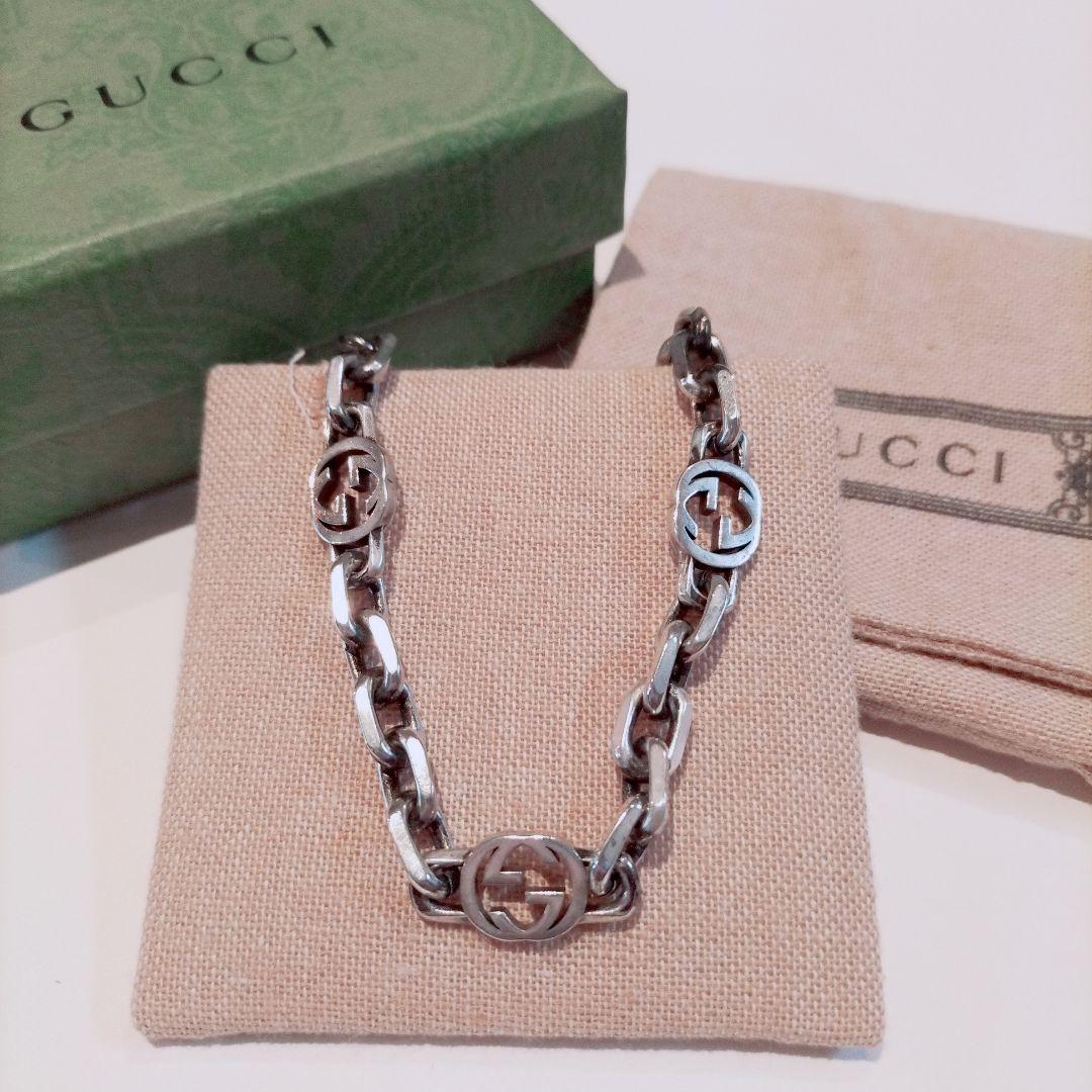 当季大流行 グッチ ブレスレット インターロッキング ブレスレット 【上品】 *美品* インターロッキングG ブレスレット 箱・布ケース付 グッチ GUCCI ブレスレット