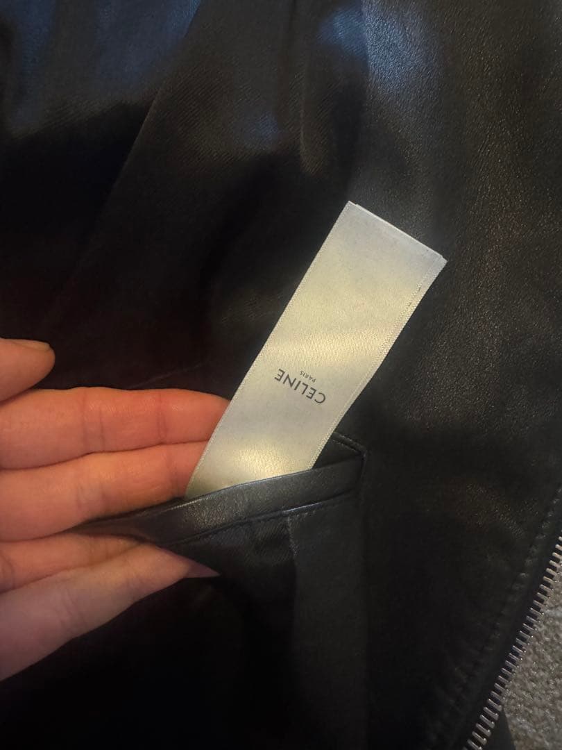 CELINE ブラック ダブルライダースジャケット CELINE ブラック ダブルライダースジャケット