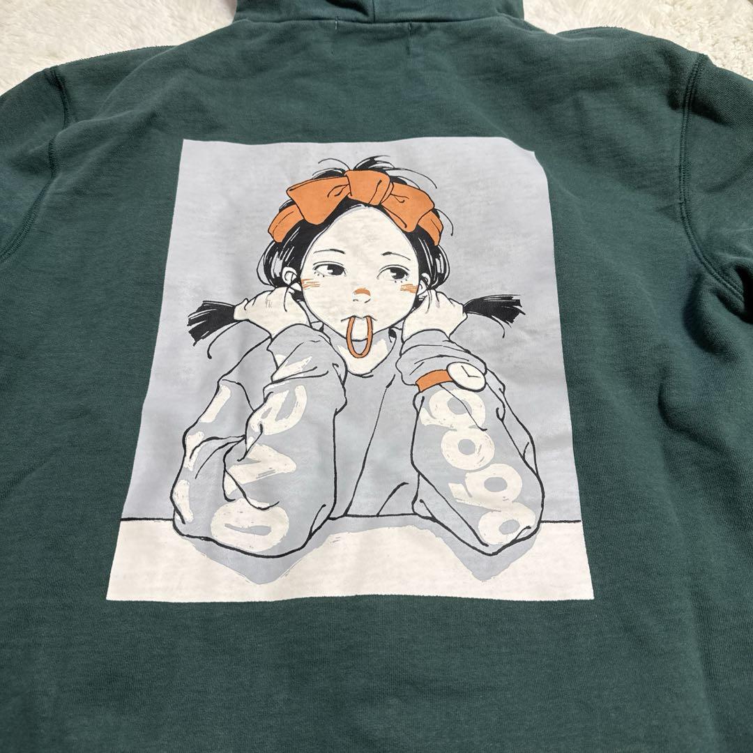 over Print パーカー グリーン