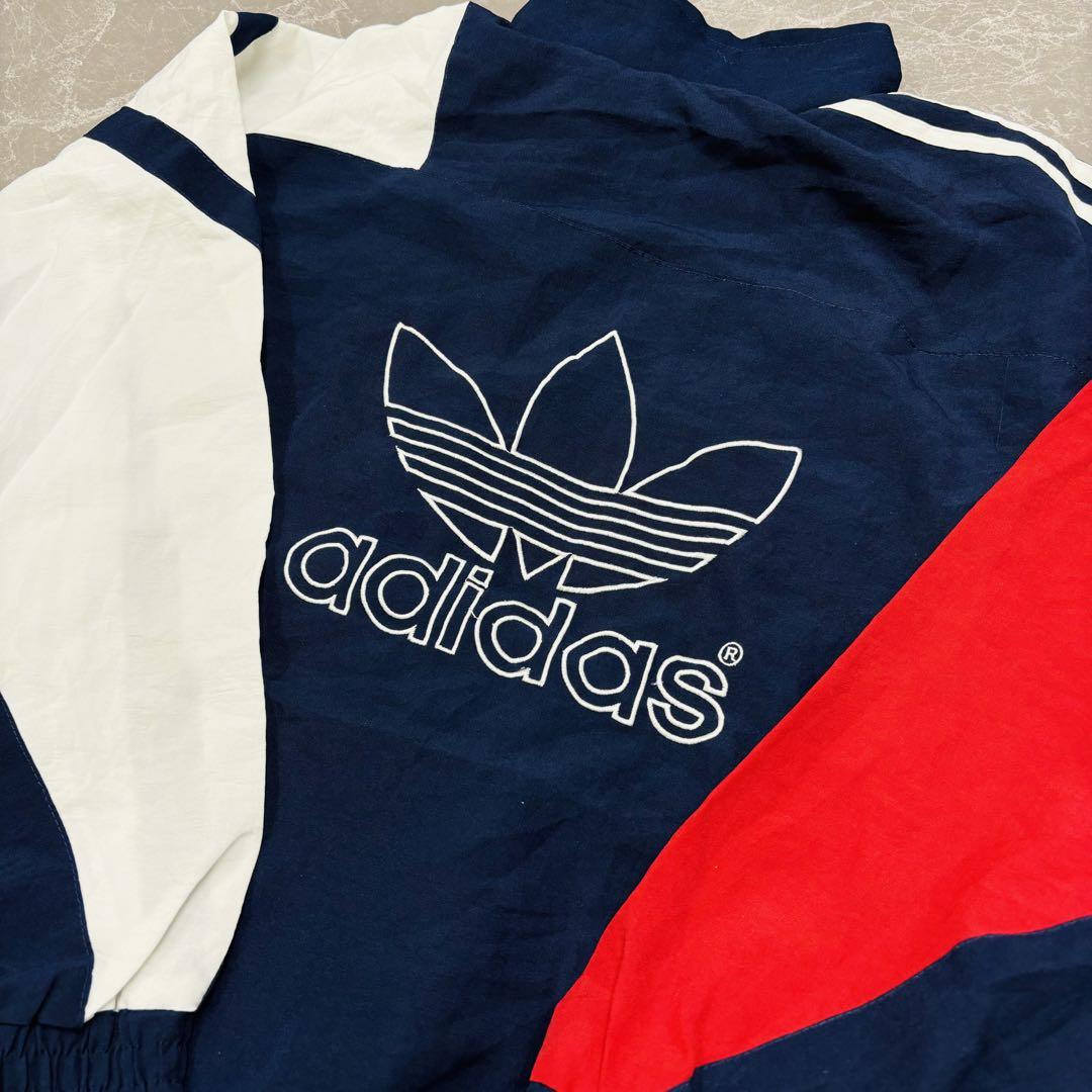 90's adidas アディダス　ストライプデザイン ナイロンジャケット