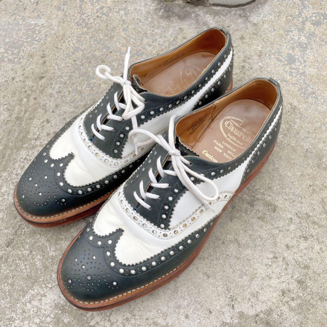日本製定番 CHURCH's DOWNTON 2 ウィングチップ コンビレザーシューズ fLKes-m37795806462 日本製新品