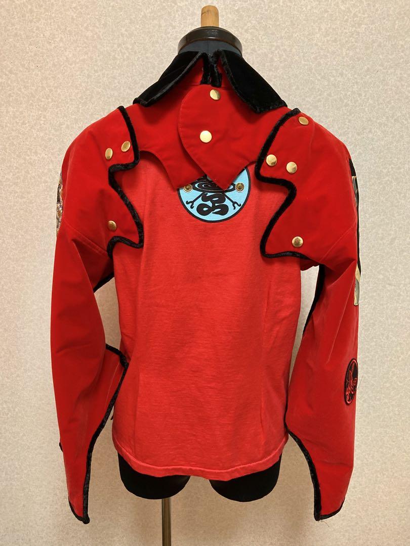 卓矢エンジェル　ヘビ瓦Ｔシャツ＋蝙蝠袖＋襟　赤