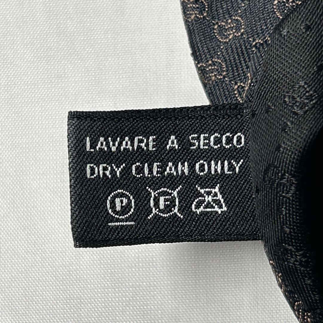 美品 GUCCI ネクタイ 黒色x茶色　GG柄 ブラック ブラウン