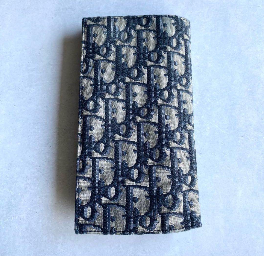 美品◆Dior オブリーク バーティカル ロングウォレット トロッター メンズ