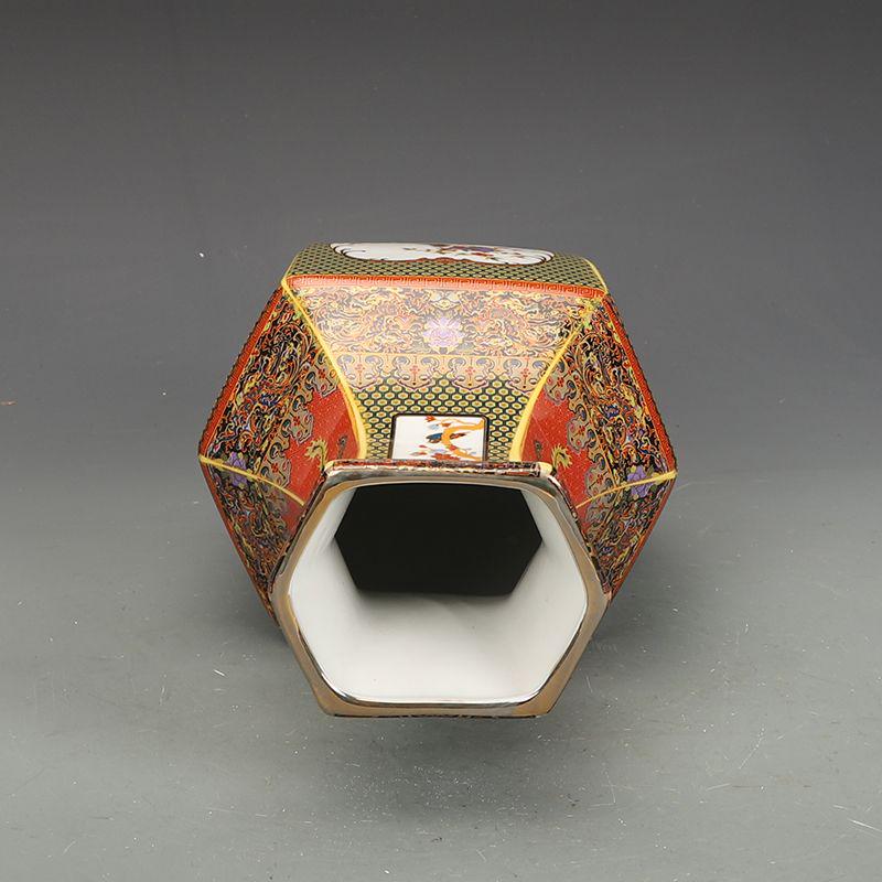 琺瑯彩花鳥六方将軍壺  景徳鎮 陶磁器 装飾品 工芸品 美術品 置物 琺瑯彩花鳥六方将軍壺 景徳鎮 陶磁器 装飾品 工芸品 美術品 置物