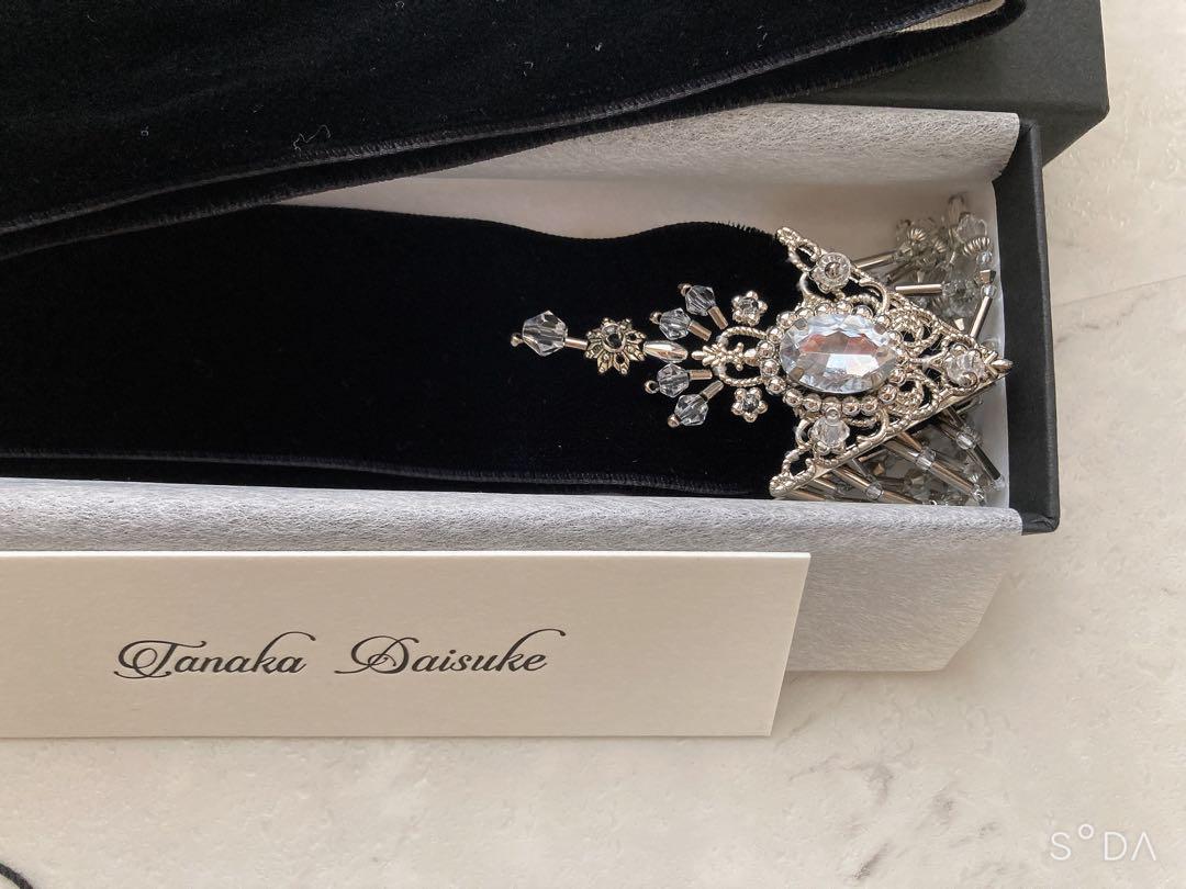 Tanaka Daisuke ベロアリボン アクセサリー crystal silver tip velvet long ribbon – tanakadaisuke
