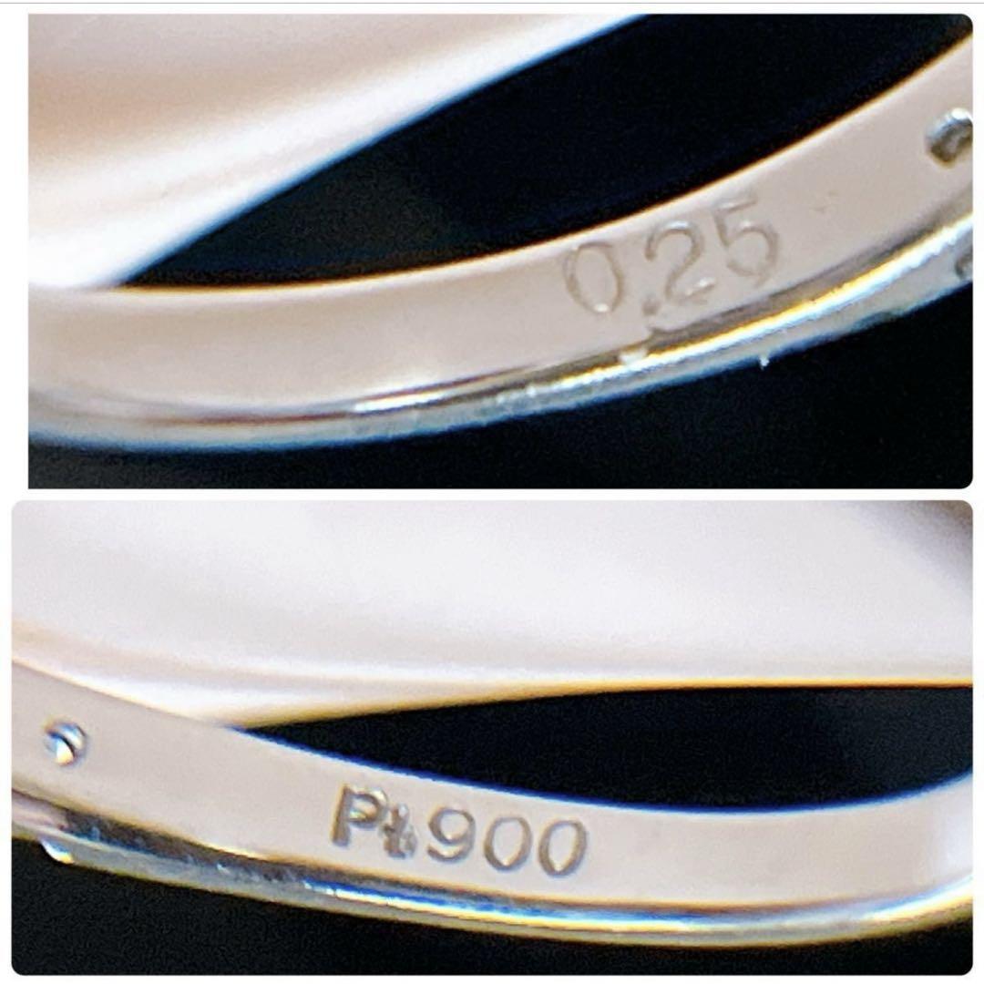 【5817】 天然ダイヤモンド 0.25ct ハーフエタニティ ウェーブ 8号