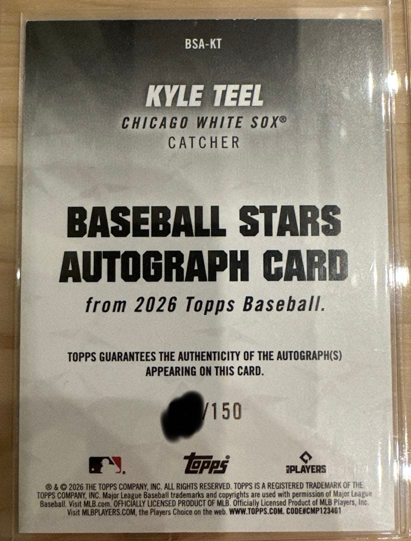 Kyle Teel Topps 2026 Auto トレーディングカード-スポーツカード