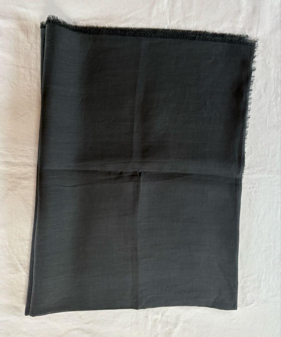 【THROW】 リネンストール　大判　122×182 グレー