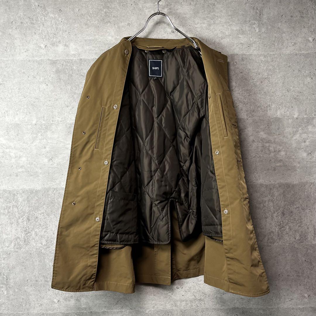 美品★シップス SHIPS ステンカラーコート ベージュ M