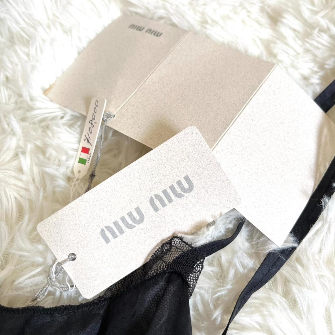 新品タグ付き MIU MIU キャミワンピース ブラック Mサイズ相当