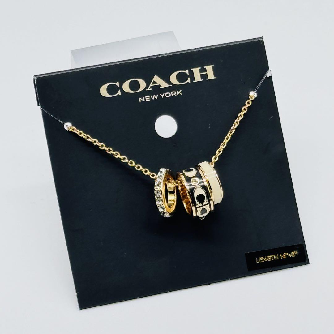 ギフトにも♪ COACH シグネチャー エナメル ロンデル ネックレス COACH 国内発送 コーチ アクセサリー レディース 小物
