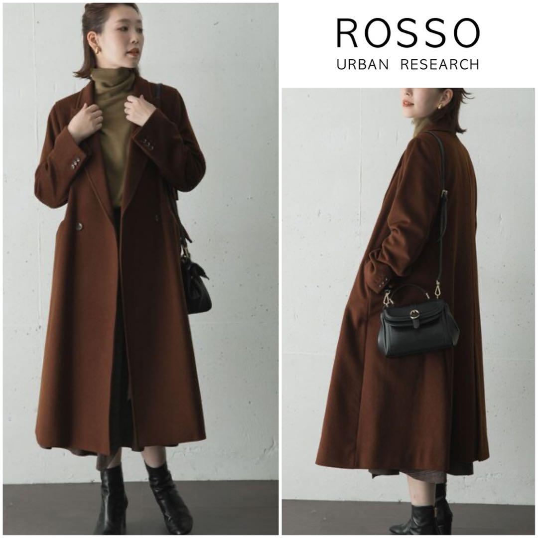 【超美品】定価¥51,537 カシミア混チェスターコート 高級ウール Aライン