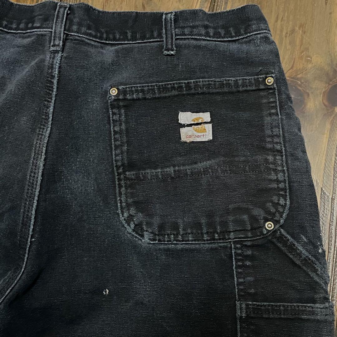 Carhartt black double knee pants米国製ダメージ系 - メルカリ