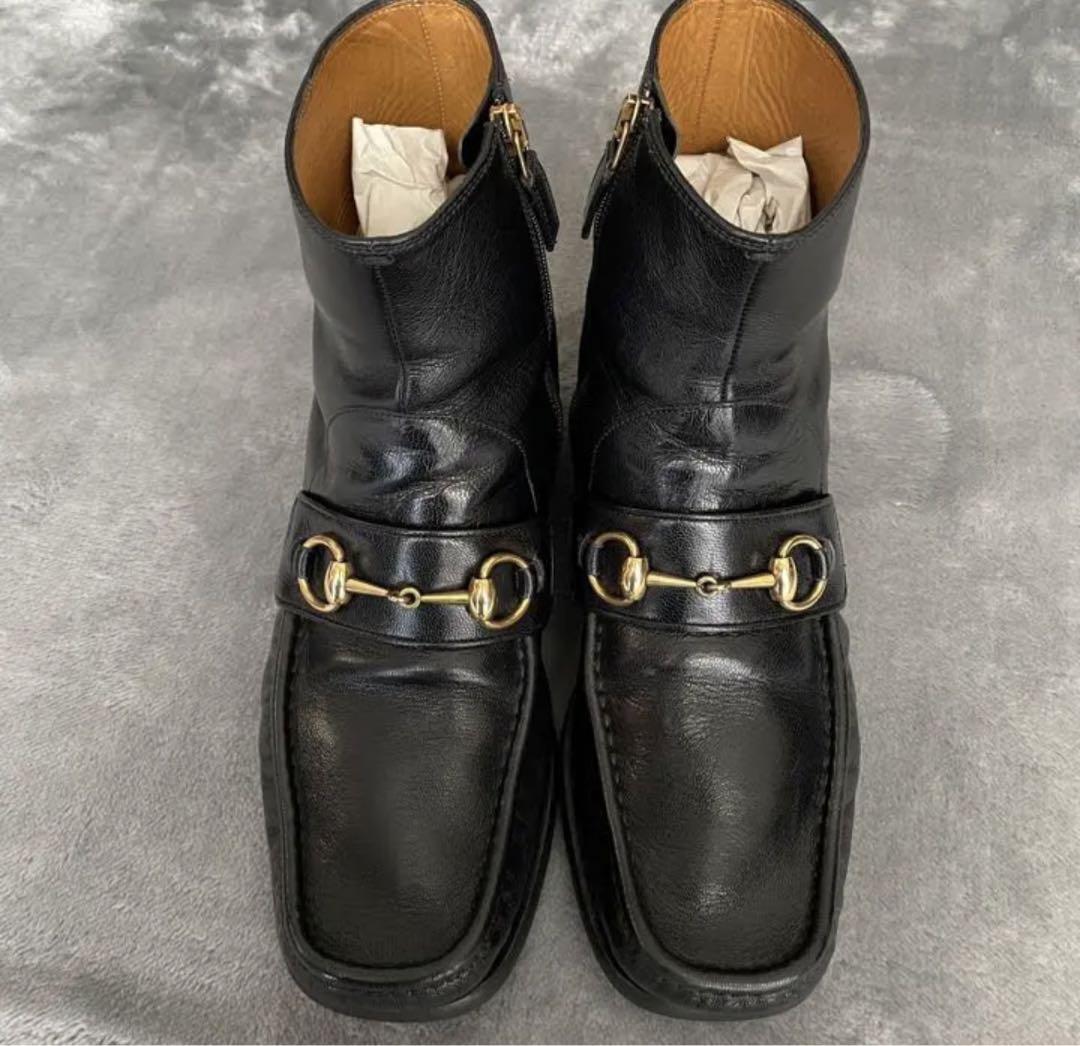Gucci グッチBeeホースビット アンクルブーツブラック