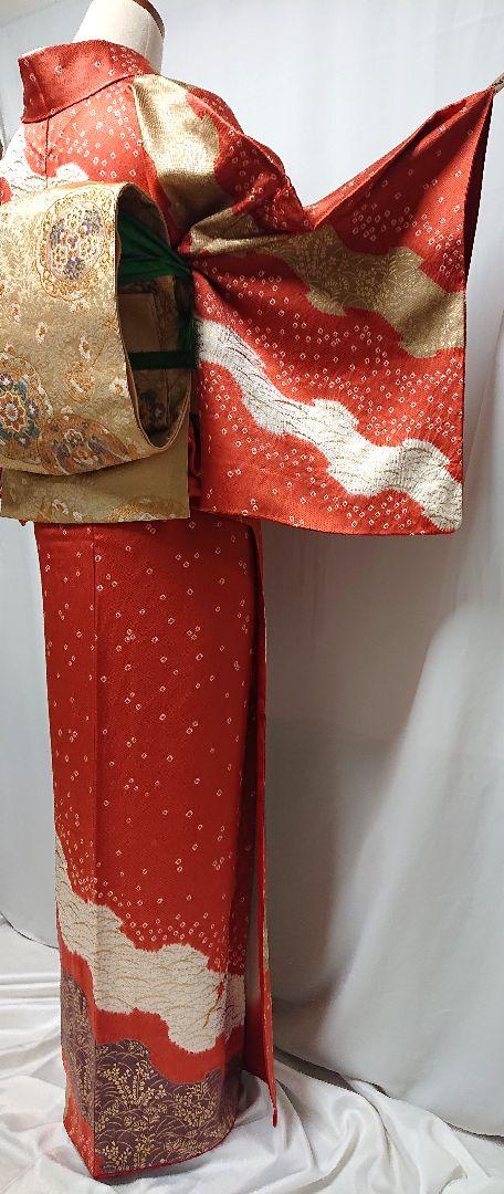 総合評価 訪問着4点セット 絞り草花文様 NbIB9-m37823682167 金彩駒刺繍 在庫限定品