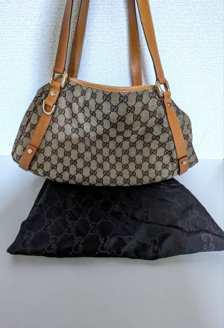 GUCCI　ショルダーバッグ　ブラウン　ベージュ
