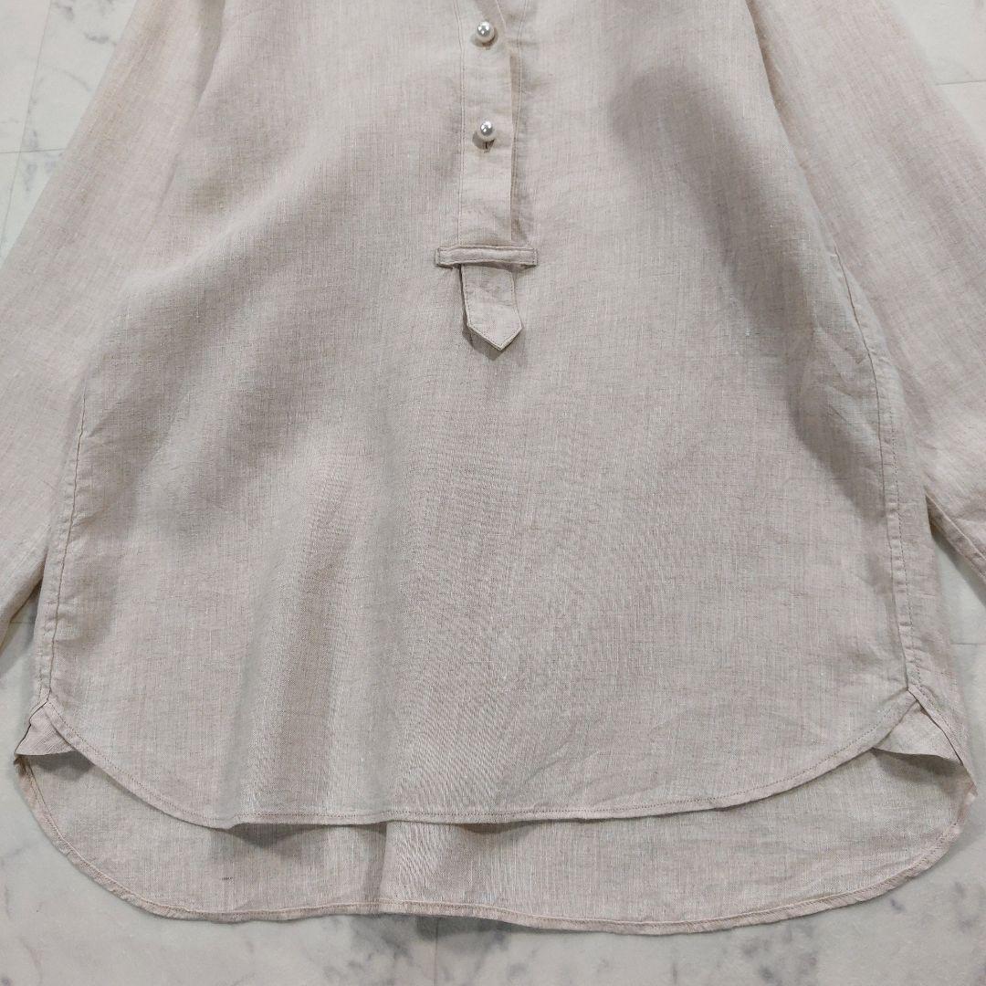 マルティニーク リネンスキッパープルオーバーシャツ パール