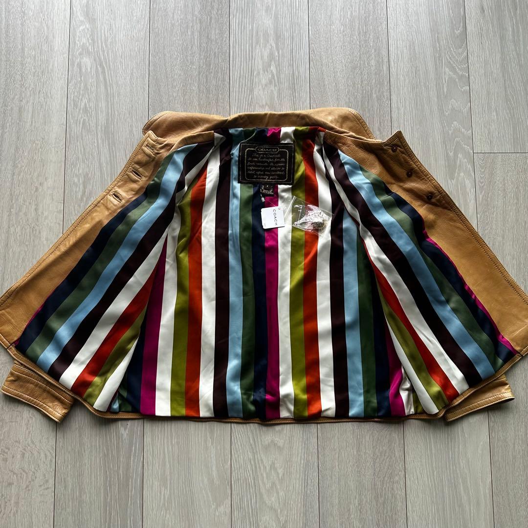 【新品】COACH レザージャケット ラムレザー 金ボタン アメリカ製 【新品】COACH レザージャケット ラムレザー 金ボタン アメリカ製