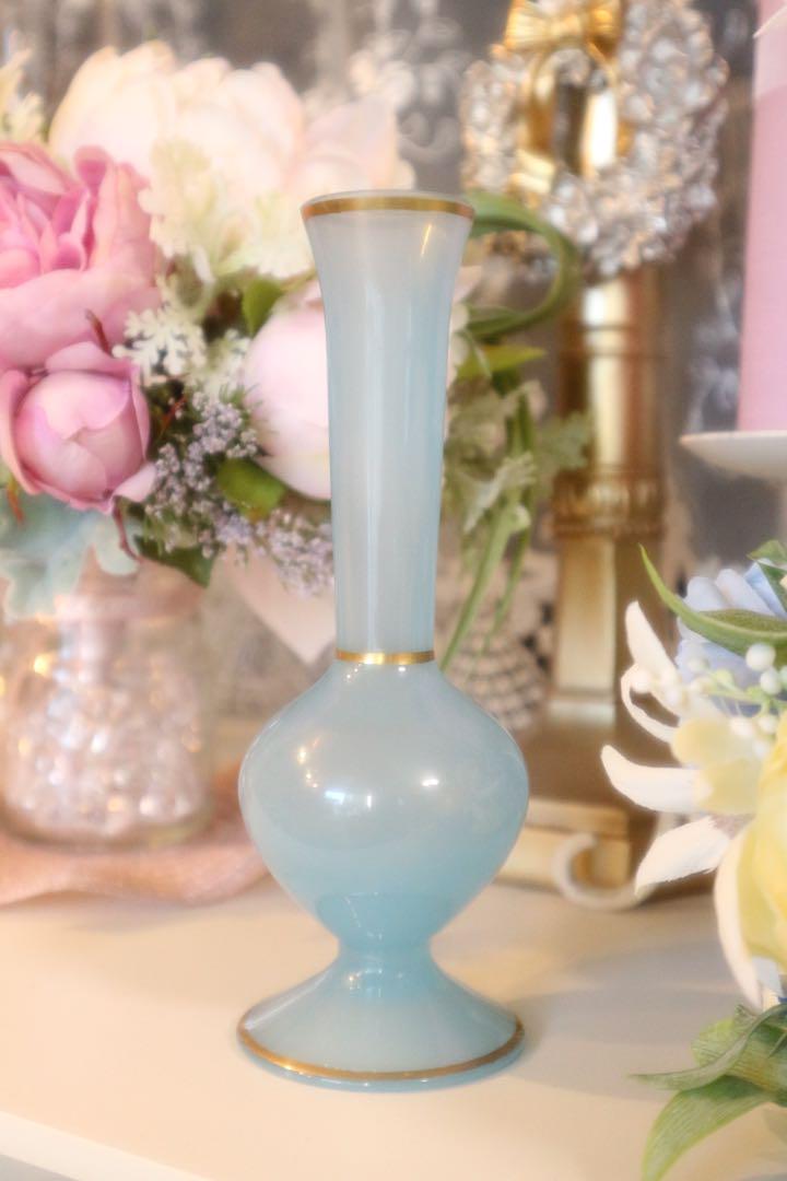 ビンテージ フラワーベース Opaline Glass 花瓶 オパリン ビンテージ フラワーベース Opaline Glass 花瓶 オパリン
