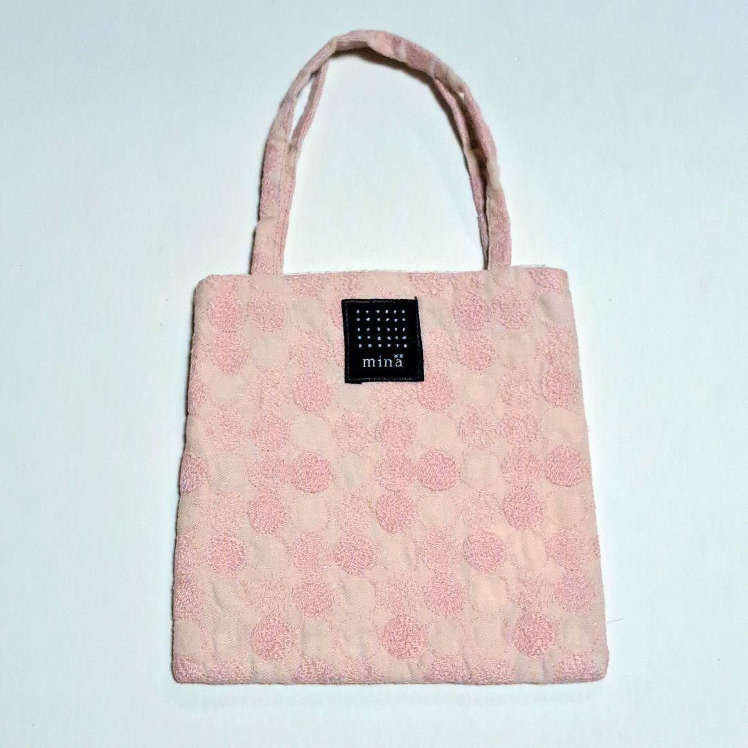 美品 ミナペルホネン bii-dama ミニバッグ ピンク
