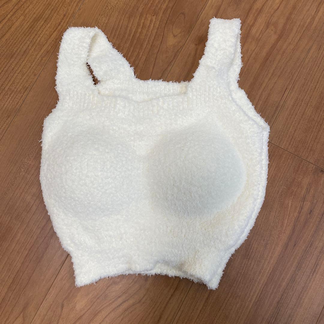 もこもこブラキャミソール ショート丈（カップ付き）／セルフマタニティフォト用