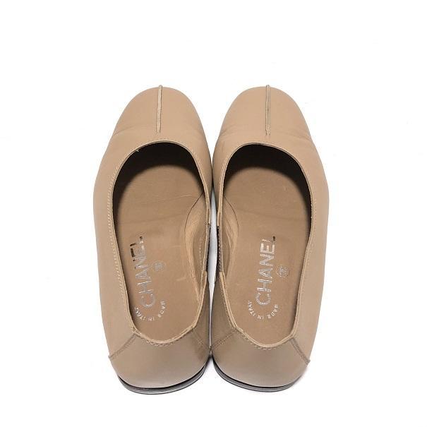 【美品】CHANEL シャネル レザー フラット シューズ パンプス 5 1/2